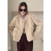 Plus Size Khaki Pockets Faux Fur Winter Coats Winter