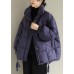 Purple Casual Duck Down Winter Coats Zip Up Winter