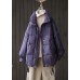 Purple Casual Duck Down Winter Coats Zip Up Winter