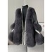 Stylish White V Neck Patchwork Mink Hair Coats Winter