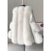 Stylish White V Neck Patchwork Mink Hair Coats Winter