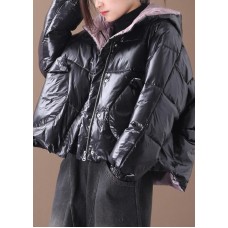 fine trendy plus size snow winter coats black hooded thick winter coats