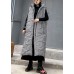 thick gray women parka casual winter sleeveless hooded zippered outwear