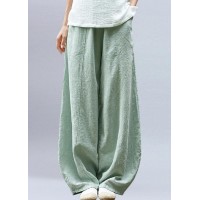 Women's summer casual pants loose large size retro cotton and linen wide legs harem pants tide