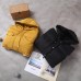 Warm Loose-fitting snow jackets drawstring hem outwear yellow hooded women short coats