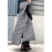 thick gray women parka casual winter sleeveless hooded zippered outwear