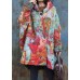 fine red prints winter coats trendy plus size snow jackets hooded patchwork winter coats