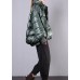 Elegant blackish green warm winter coat trendy plus size stand collar zippered Casual Jackets