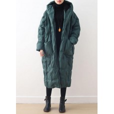 2021 Blackish Green Warm Down Coat Oversize Overcoat