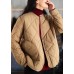 New Casual Warm Coat Khaki O Neck Pockets Women Coat