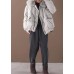 women light gray down jacket oversize down jacket fur collar drawstring Luxury coats