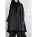 Warm oversize down jacket overcoat black v neck pockets coats