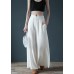 Cotton trousers literary loose loose elastic waist wide leg pants