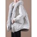 Loose fitting warm winter coat hooded drawstring parkas