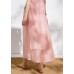 Summer  elastic waist pink temperament wide-leg pants