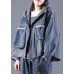 Blue Pockets denim Jacket Zip Up Spring