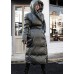 Casual Green Loose Thick tie waist Winter Duck Down down coat